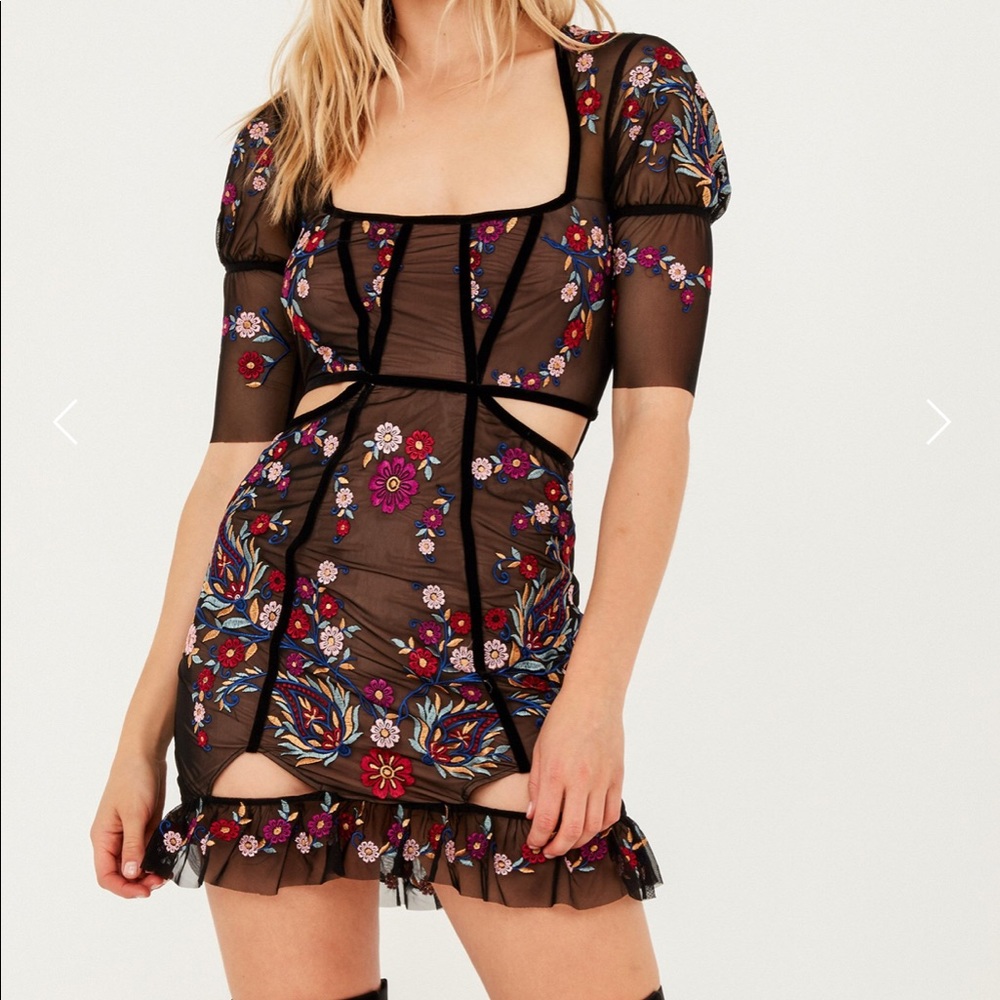 Ester embroidery mini dress